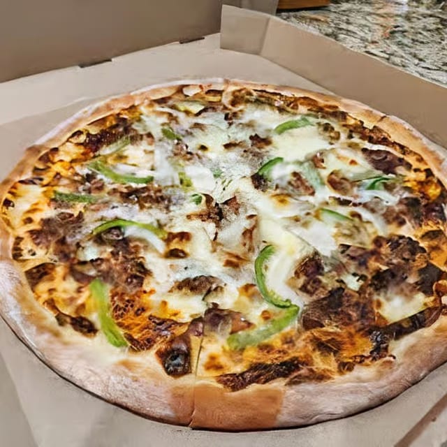 Philly Cheese Steak Pizza.