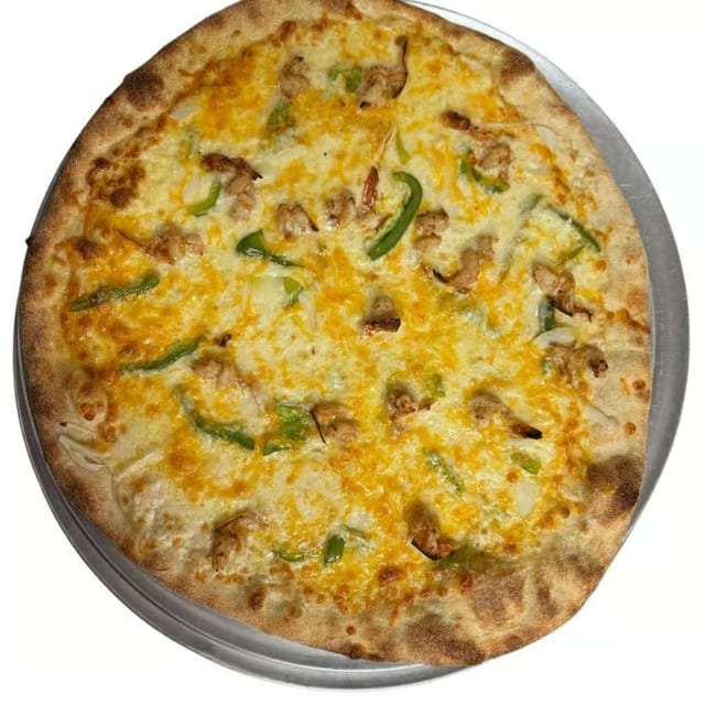 Lemon Garlic Shrimp Pizza.